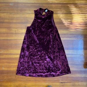 Velvet Turtleneck Red Dress